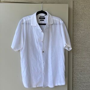 Kenneth Cole linen blend button down shirt, Size M